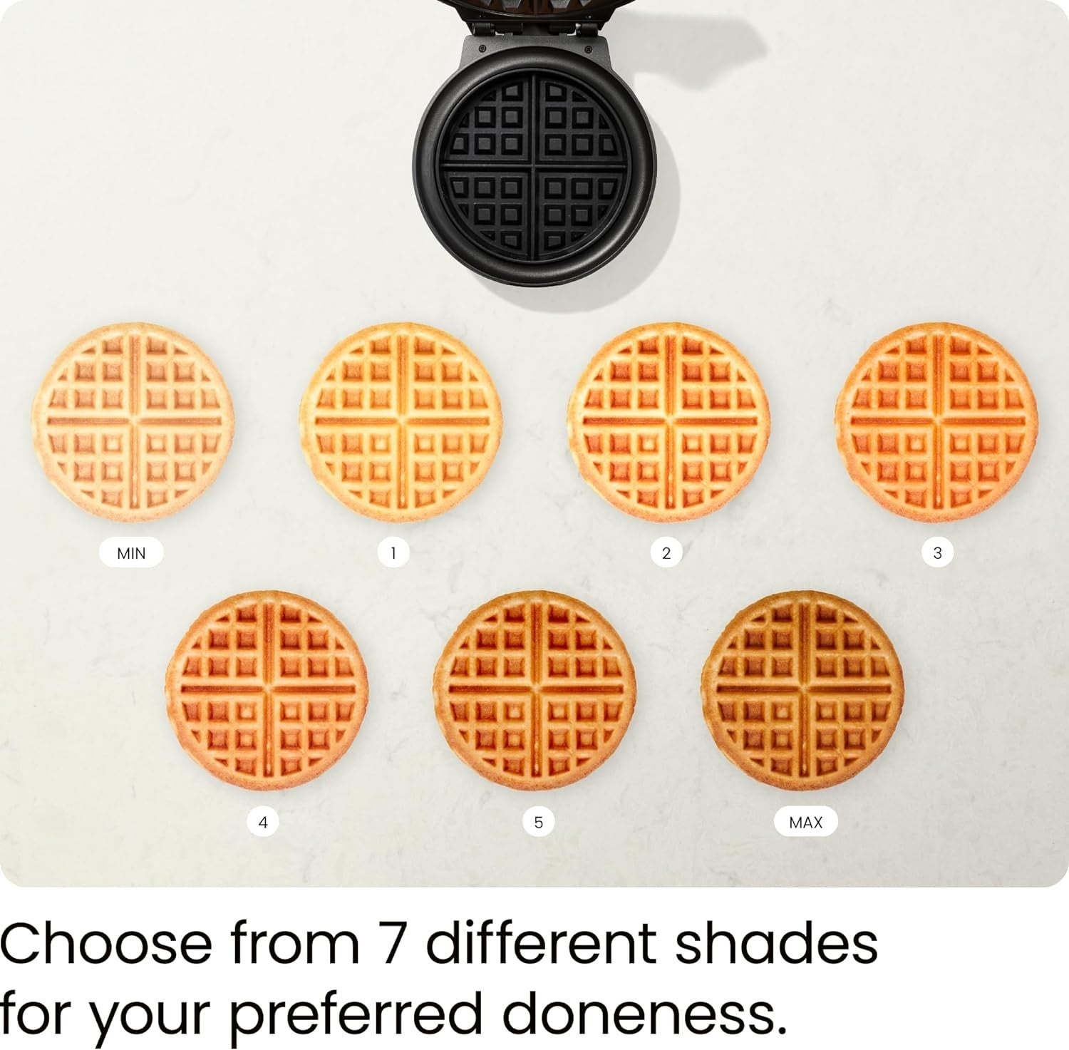 Chefman Anti-Overflow Belgian Waffle Maker wShade Selector, Temperature Control
