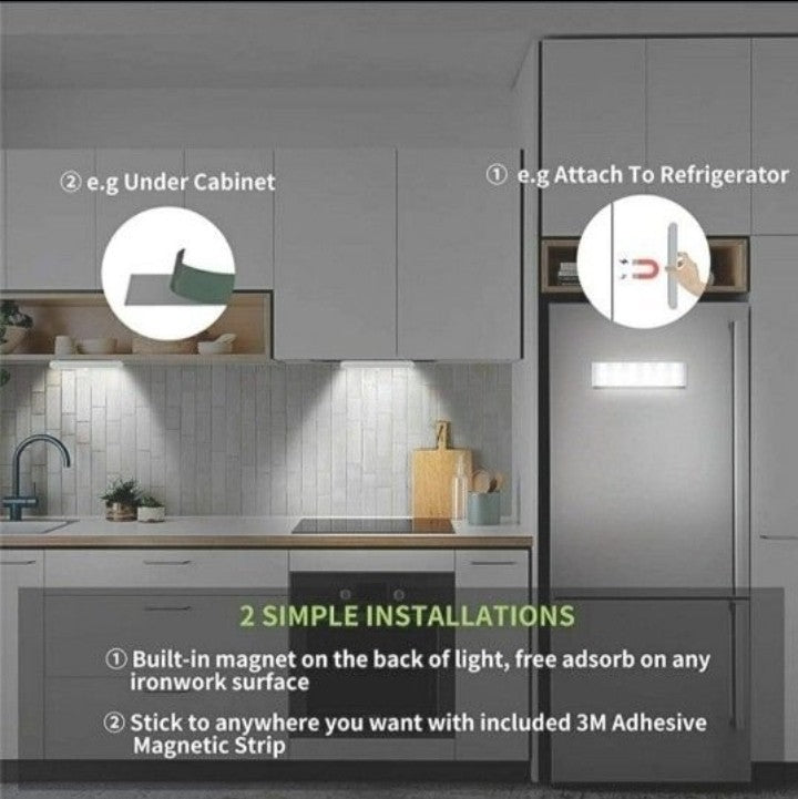 LED Closet Light, 18-LED Motion Sensor Dimmable Under Cabinet Light Rechargeable