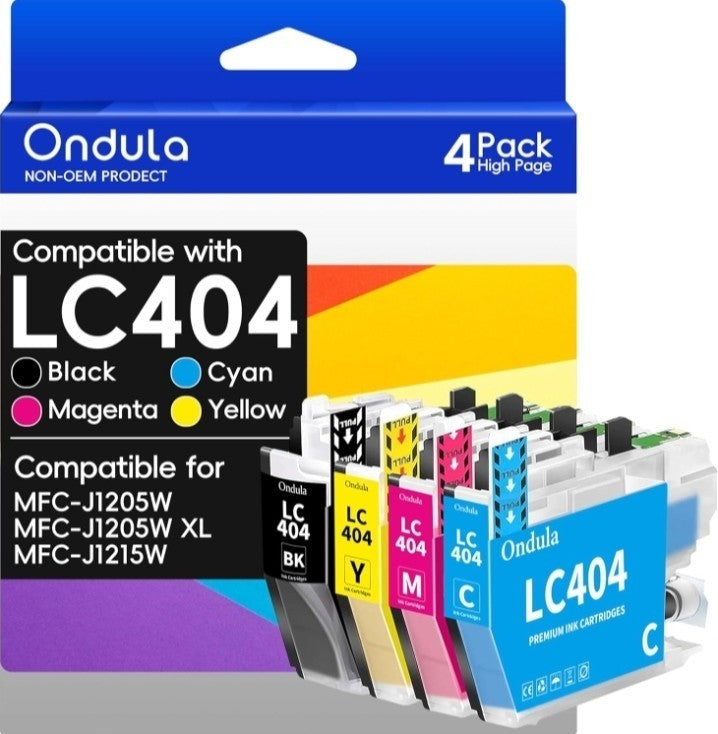 LC404 Ink Cartridges High Yield Replacement for Brother LC404 LC-404 LC404XL Ink