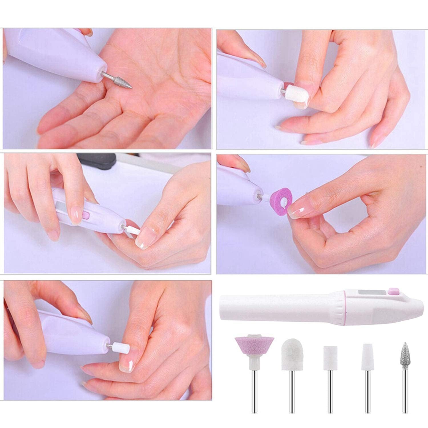 Dorakitten Electric Nail Drill Kit,Nail Polishing Tools With 5 Pieces Changeable
