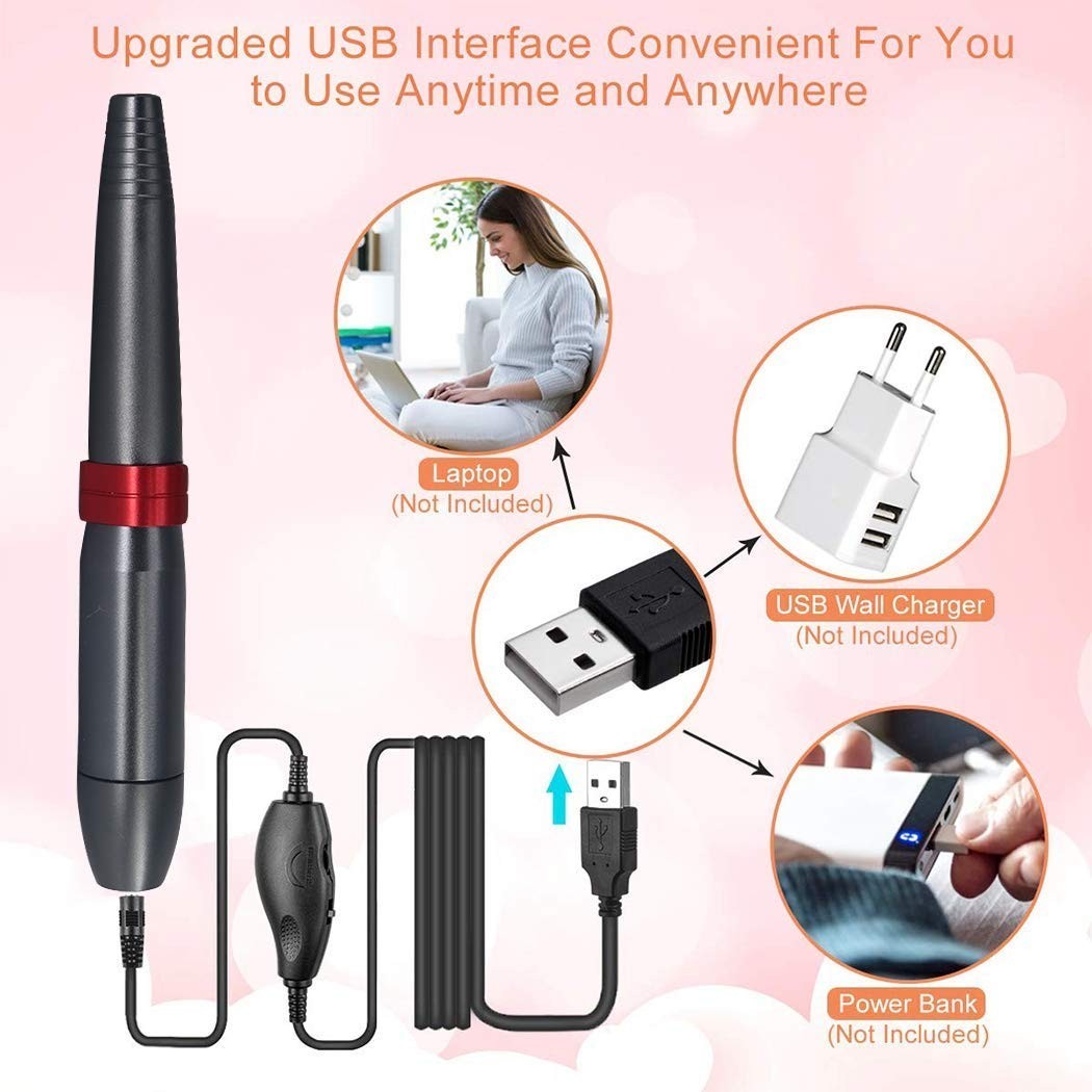 FunPa Electric Nail Drill,Portable Electric Nail Drill, With 11 Pieces Change