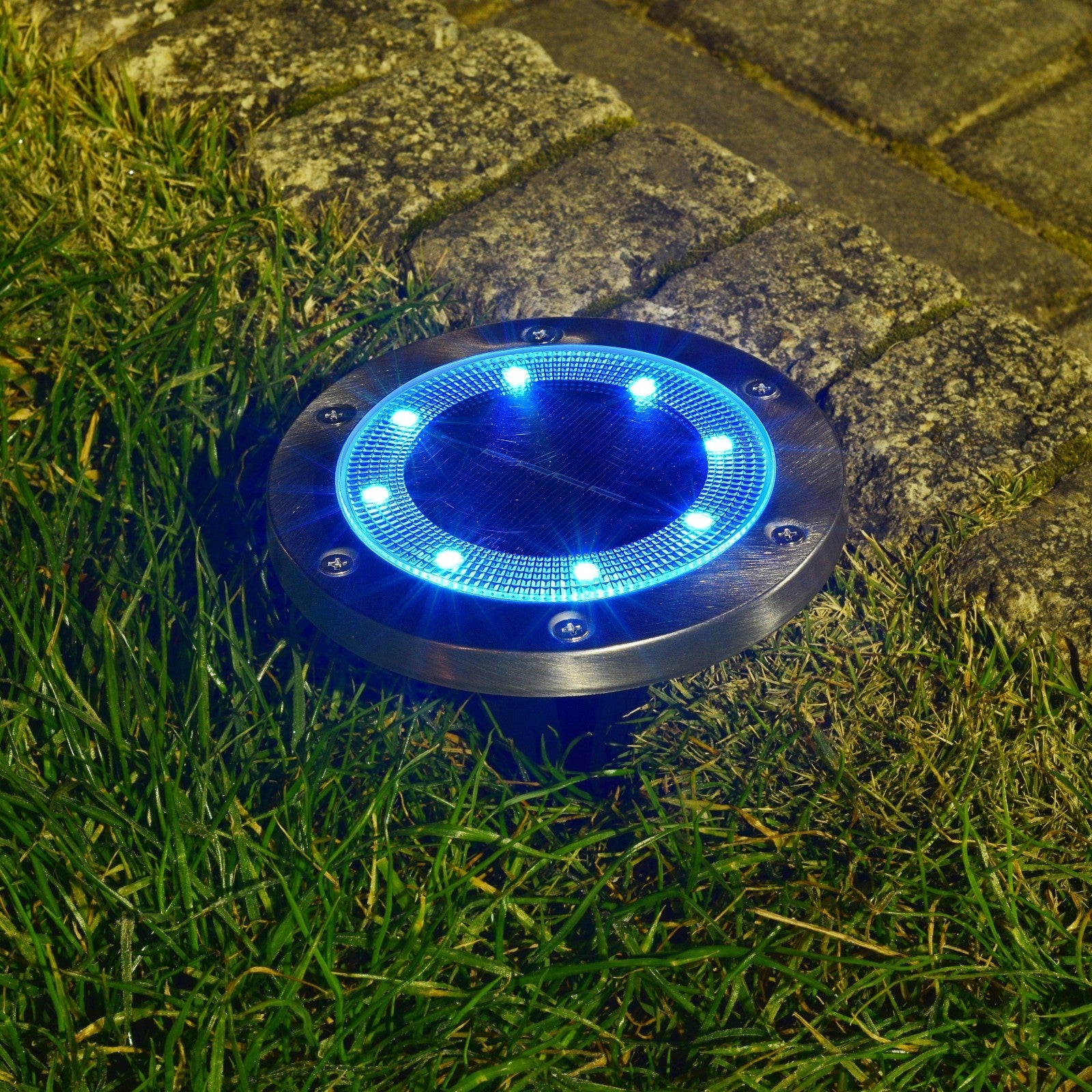 Solar Powered LED Pathway Lights | 8-Pack | 2 Light Modes | Rechargeable Battery