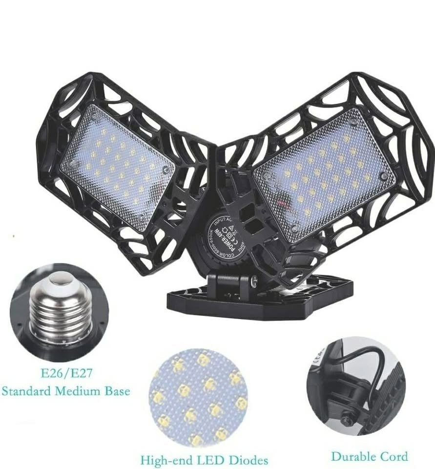 LED Garage Cabinets Lights, AYSEMO Deformable LED Light Bulbs,60W 6000lm Garage