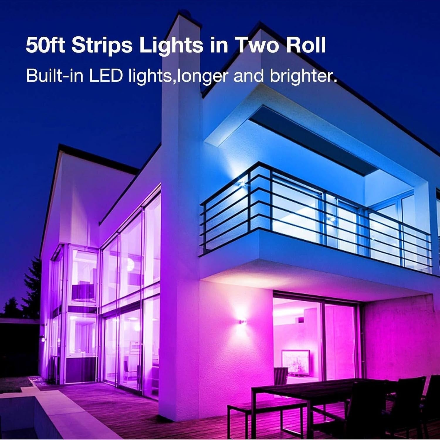 VOLIVO LED Strip Lights 50 FT,Color Changing Led Light Strips Kit with 44 Keys