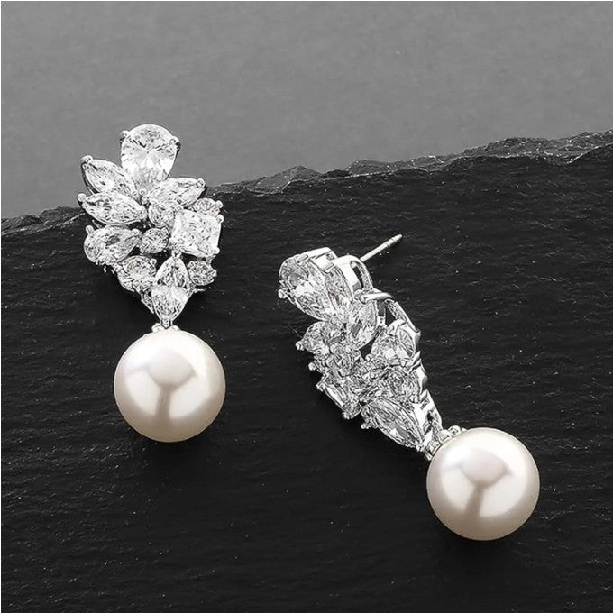 Luxury Elegant Imitation Pearl Dangle Earrings Women Wedding Trendy Jewelry