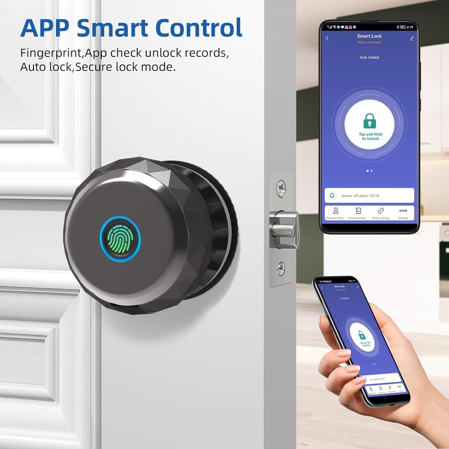 Euphoricca Fingerprint Door Locks for Front Door,Smart Biometric Door Lock,Door