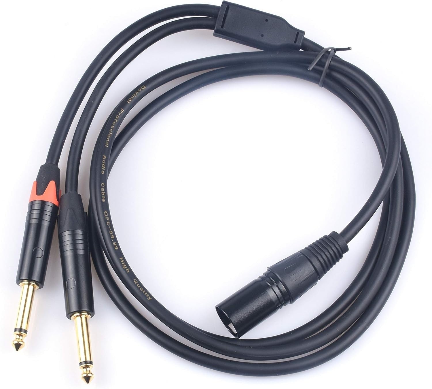 Devinal Dual 1/4 to XLR Y Splitter Cable, Double 6.35mm TS Male to XLR 3pin Male
