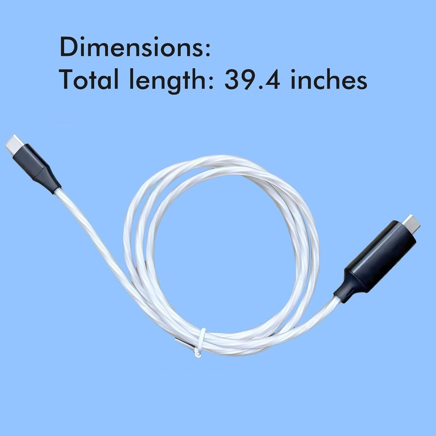 USB C to USB C Cable 60W Fast Charging with Bright Light Strip for Phone 16 Pro