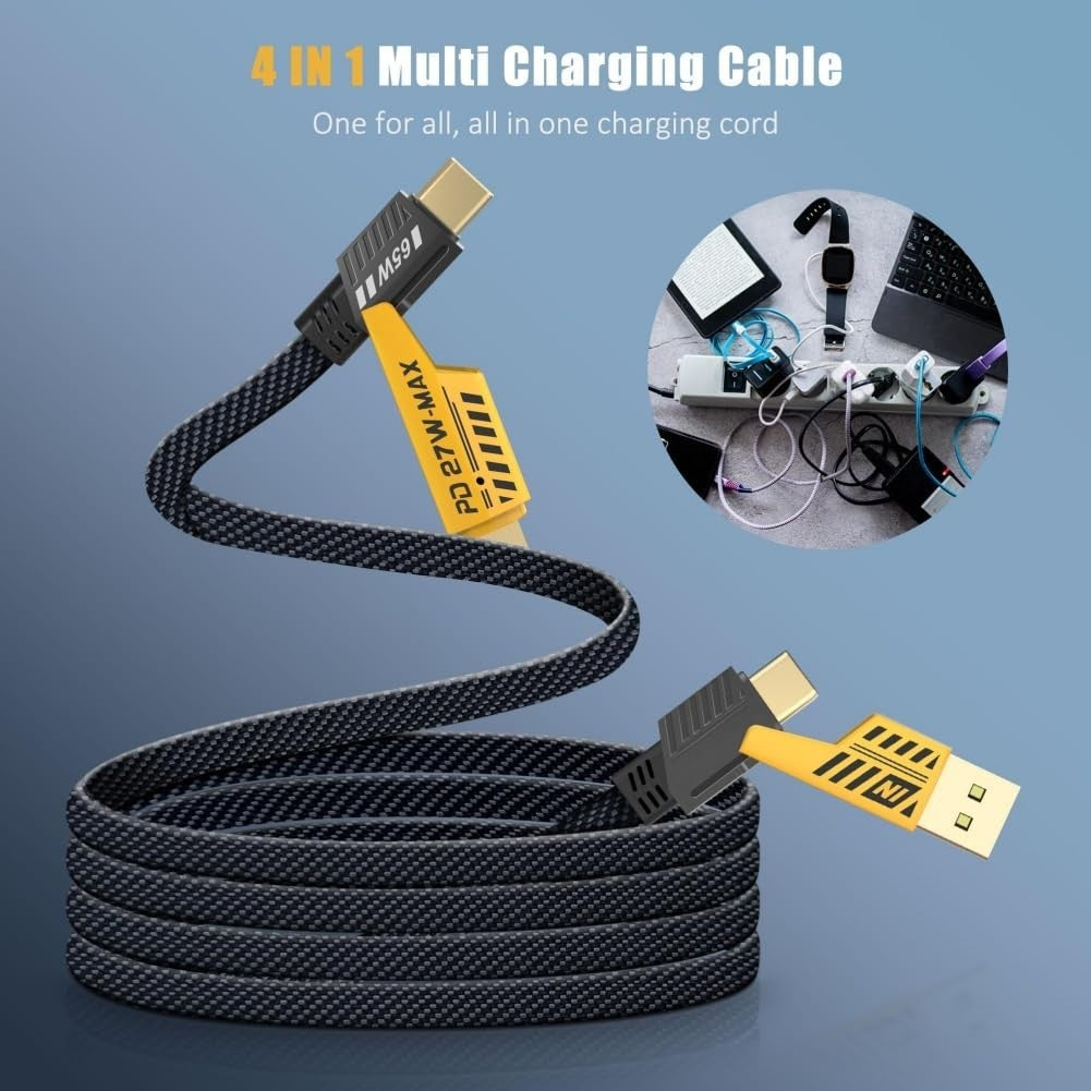 Multi Charging Cable 4-in-1 6Ft Fast Charging Cable Universal Charging Cord