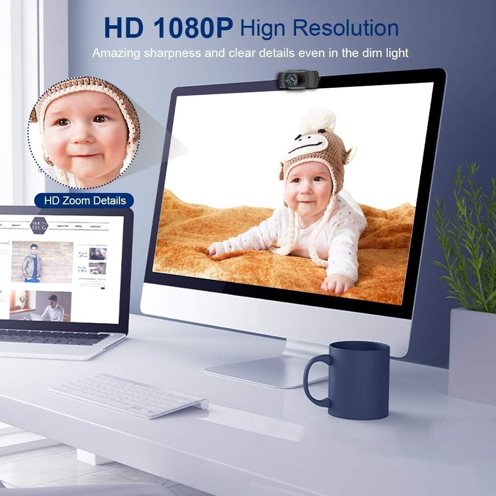 HD Webcam 1080P with Mic PC Laptop Desktop USB Camera, hd pro Webcam