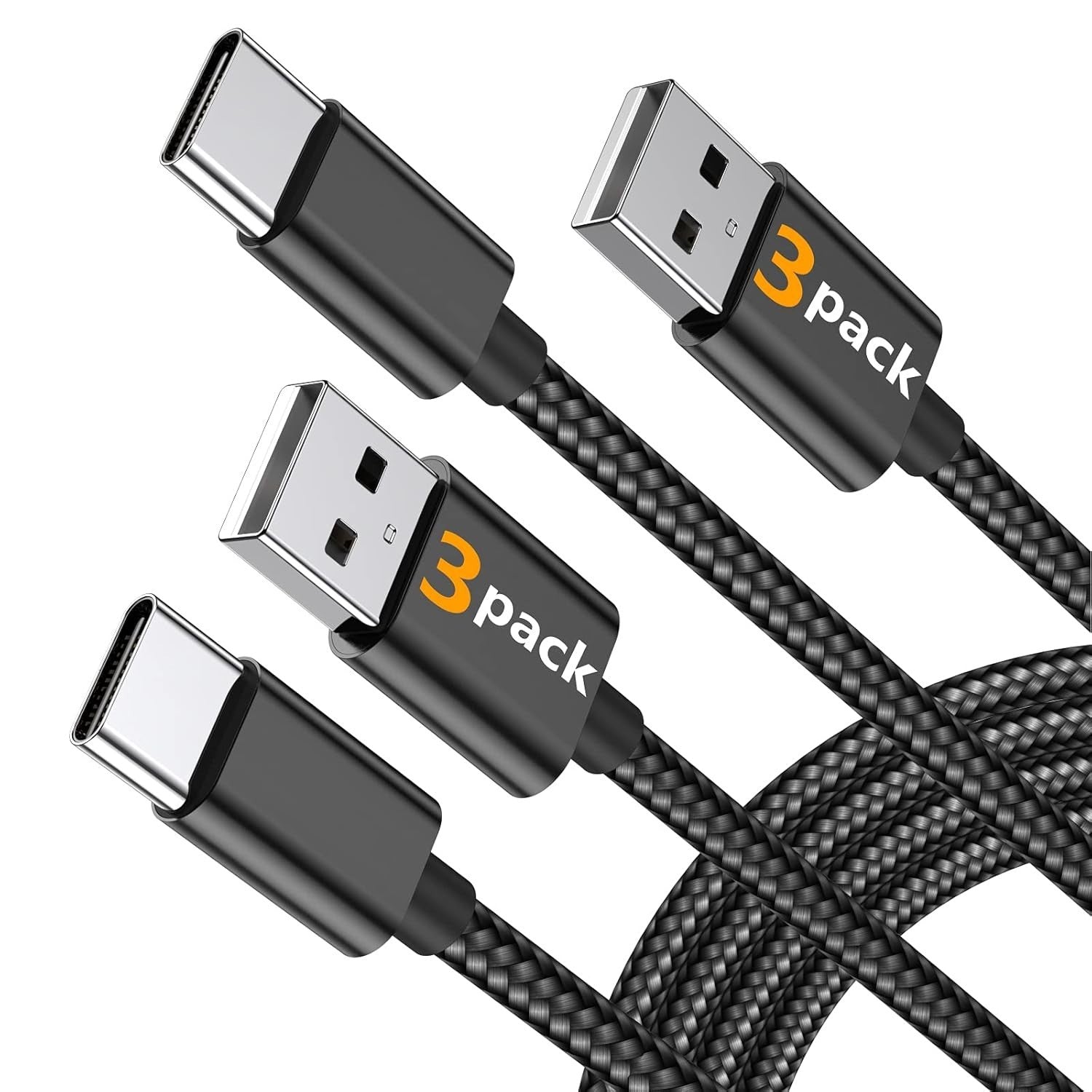 USB C Cable, MARGE PLUS Type C Charging Cable 3 Pack (6Ft) Braided Fast Charging