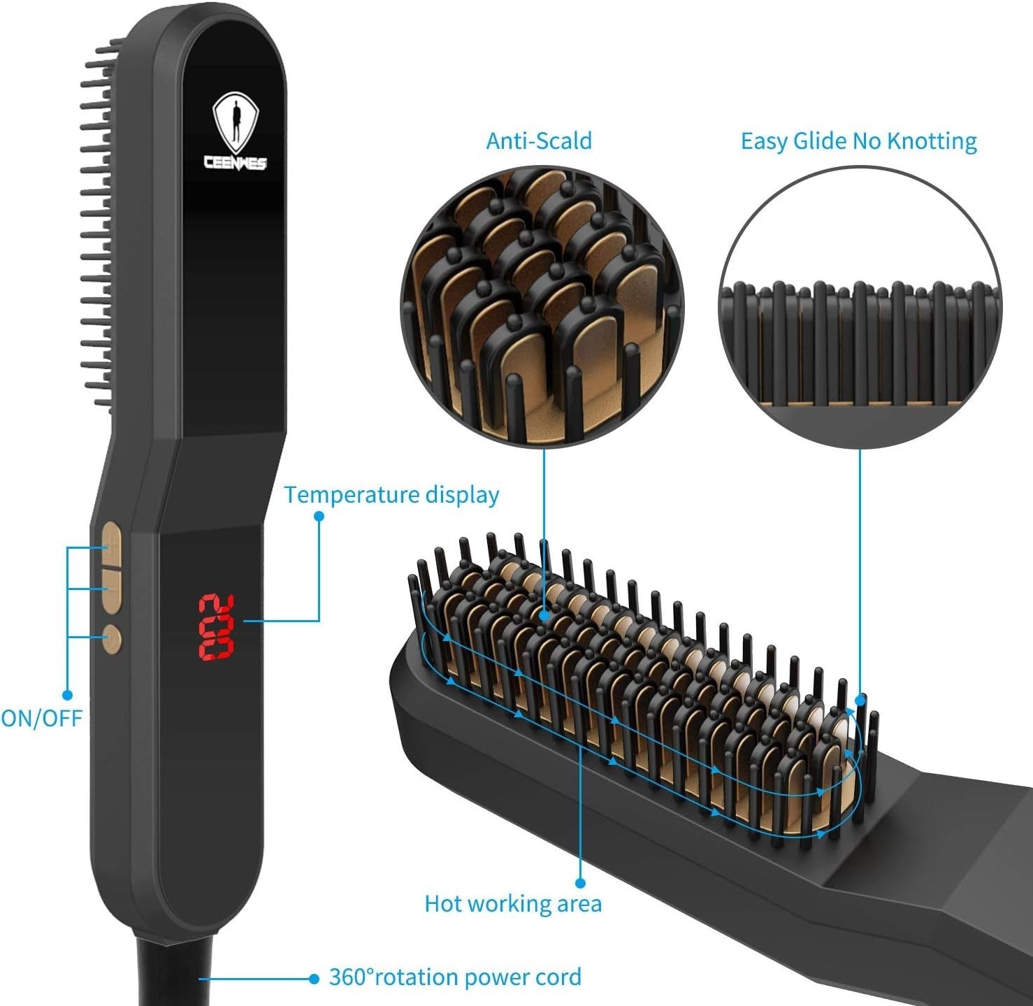 Beard Straightener with FREE Beard Oil Anti-Scald Beard Straightening Comb New