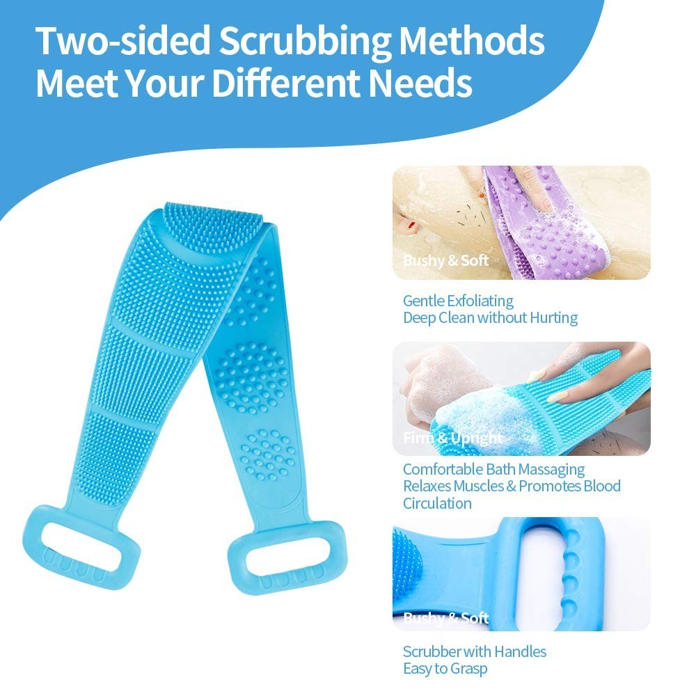 WestRiver Back Scrubber for Shower, Silicone Exfoliating Lengthen Body Shower
