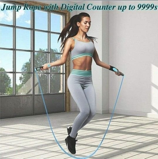 LXMTOU Jump Rope with Counter 9999 Times for Workout Fitness Exercise Training