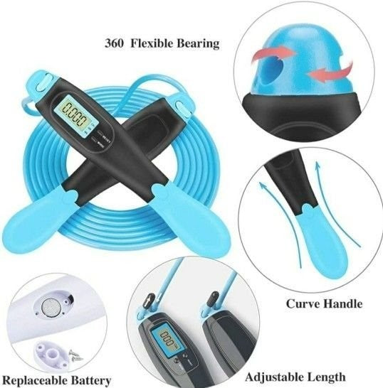 LXMTOU Jump Rope with Counter 9999 Times for Workout Fitness Exercise Training