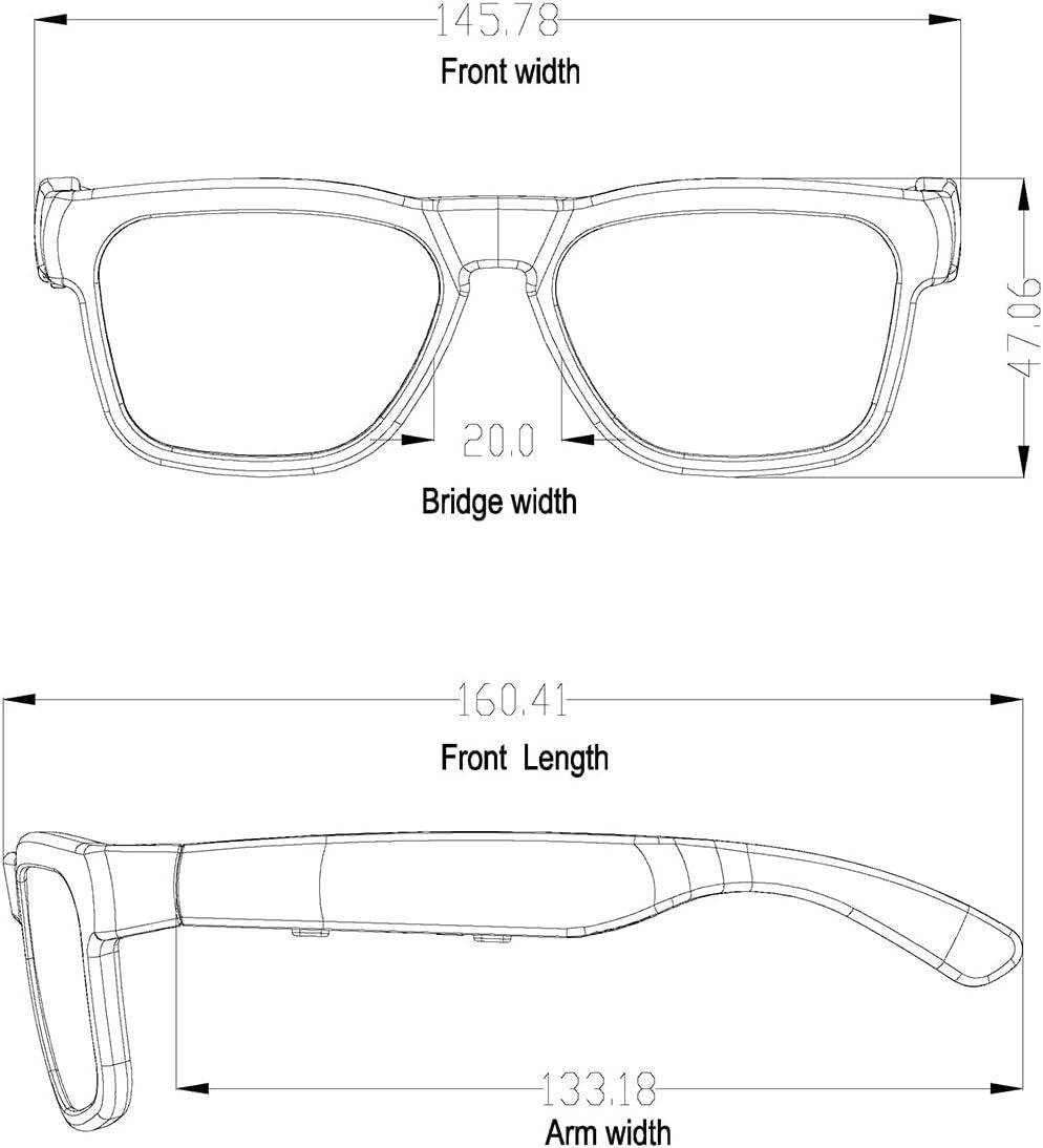 OhO Smart Glasses,Safety Glasses with Bluetooth Speaker,Indoor/Outdoor UV