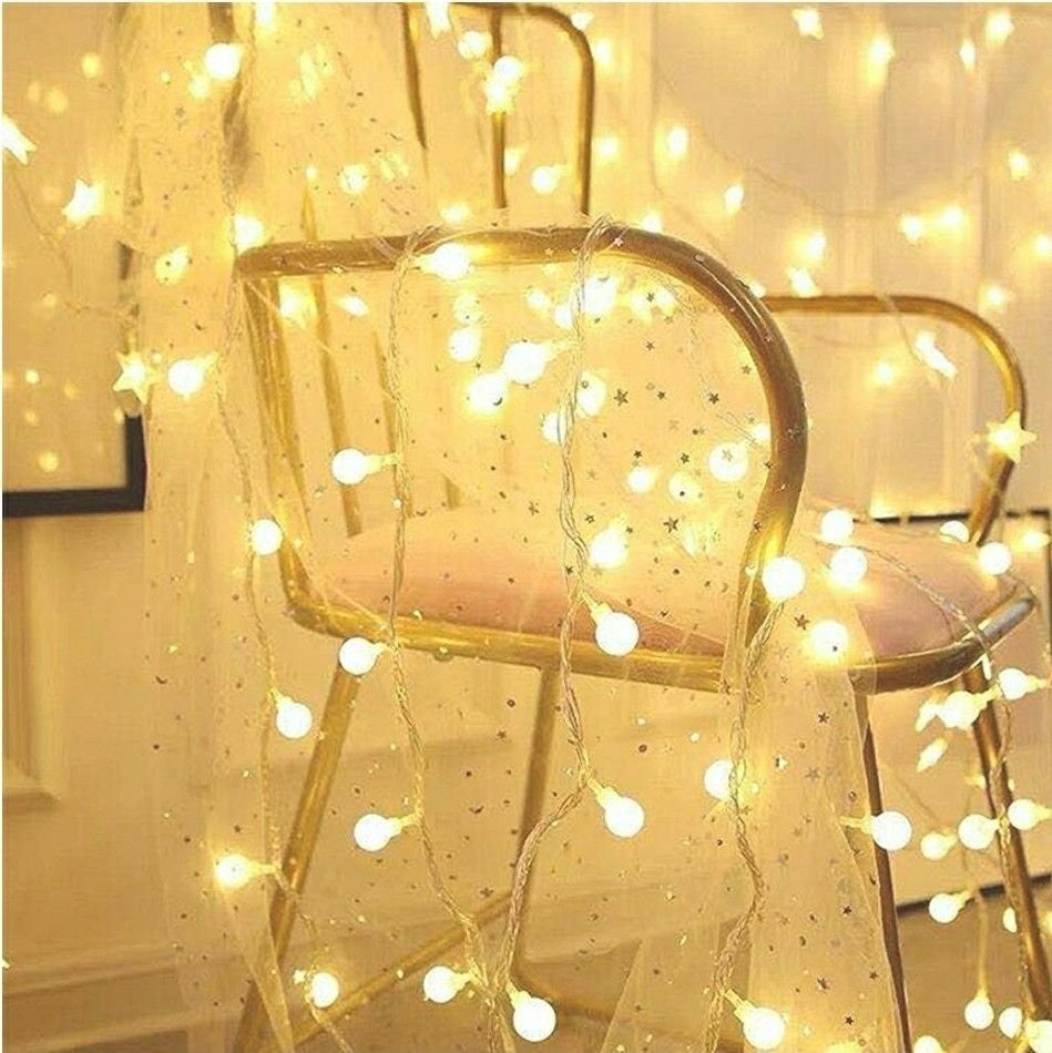 49 Ft 100 LED Globe String Lights Decorative Lighting Strings Plug in Fairy Ligh