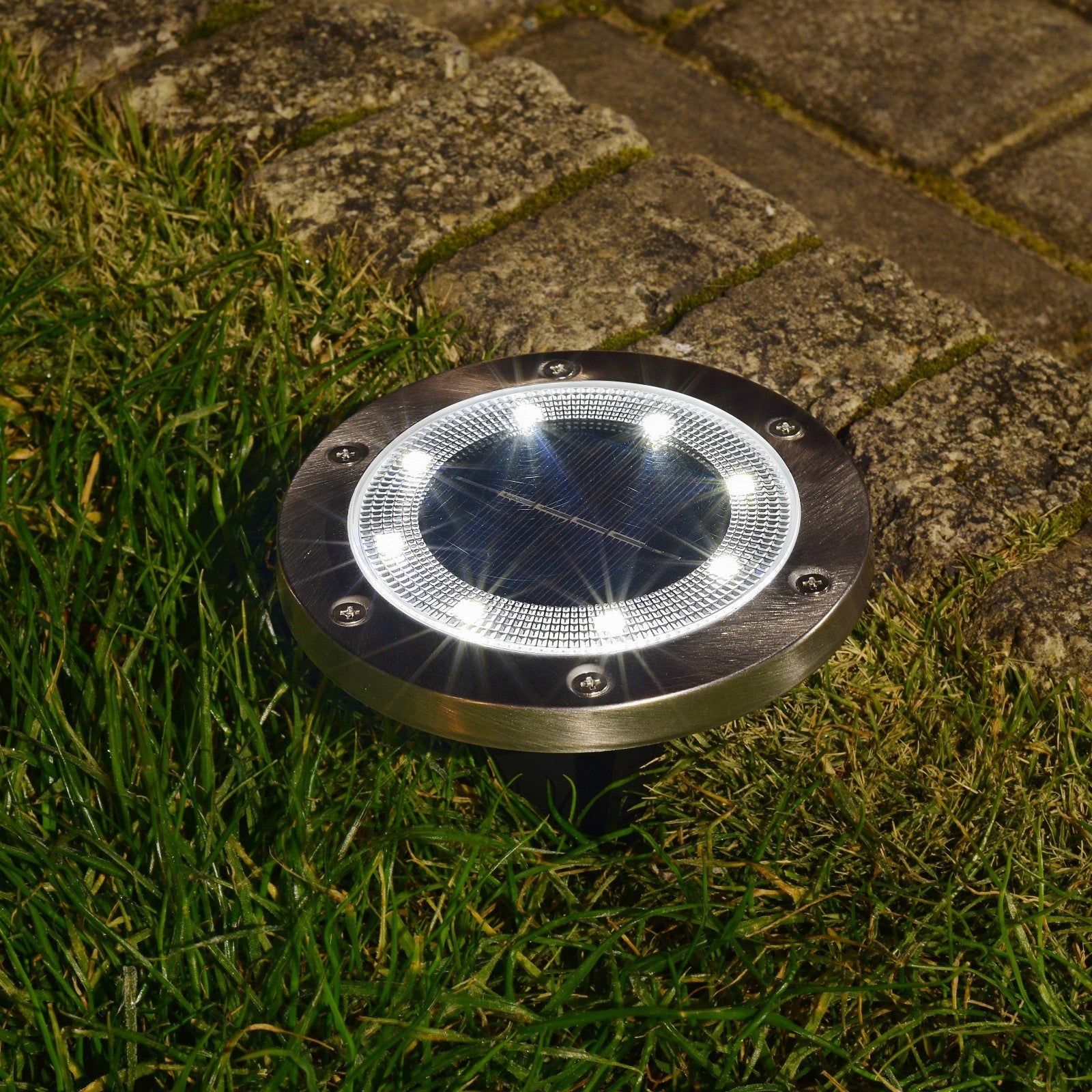 Solar Powered LED Pathway Lights | 8-Pack | 2 Light Modes | Rechargeable Battery