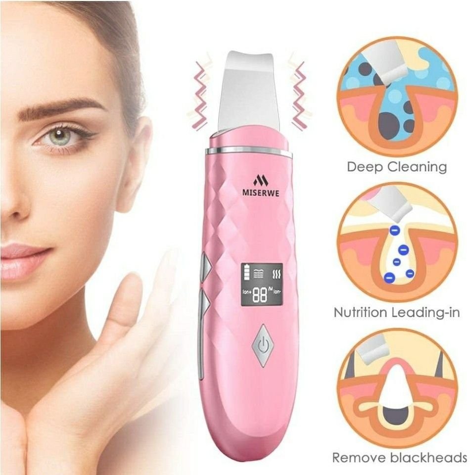 Skin Scrubber with LCD Display Skin Spatula Pore Cleaner Blackhead Remover Face