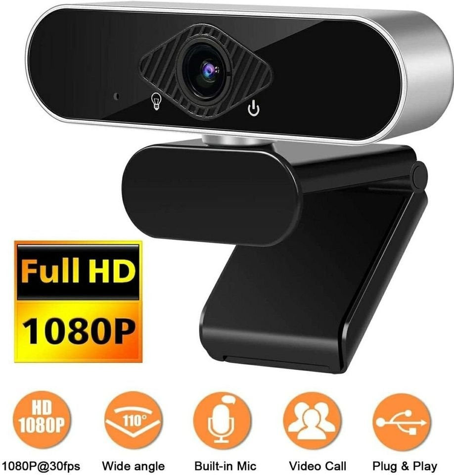 1080P Webcam with Microphone Full HD Computer Camera for PC Desktop