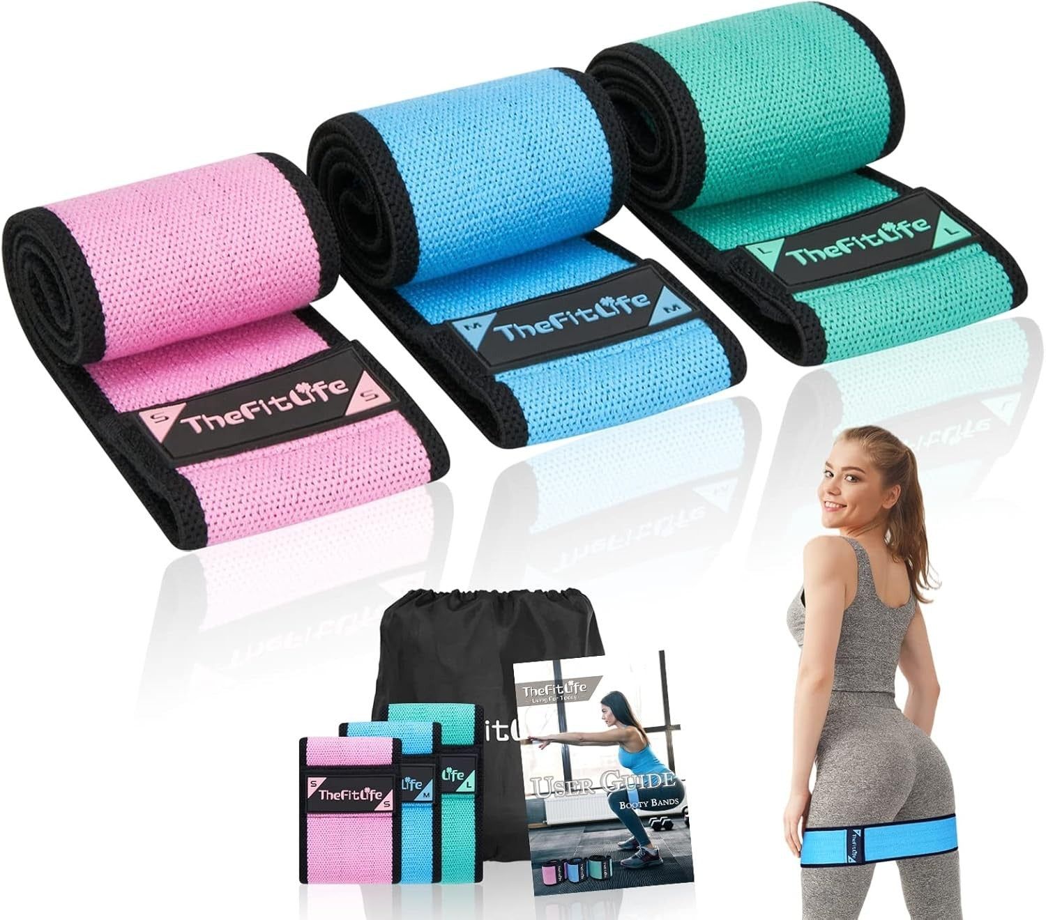 TheFitLife Resistance Bands for Legs and Butt - Fabric Exercise Bands Circle