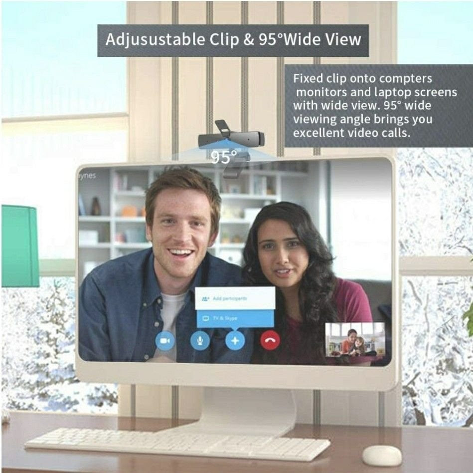 Walfront 1080P Webcam with Microphone & Privacy Cover, Walfront Web Camera for C