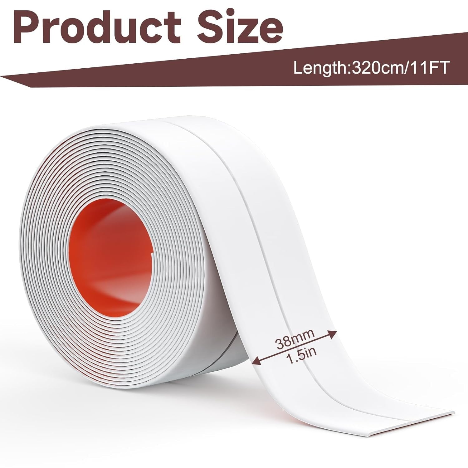 Riakoob Caulk Strip Tape, PE Self-Adhesive Decorative Sealing Tape