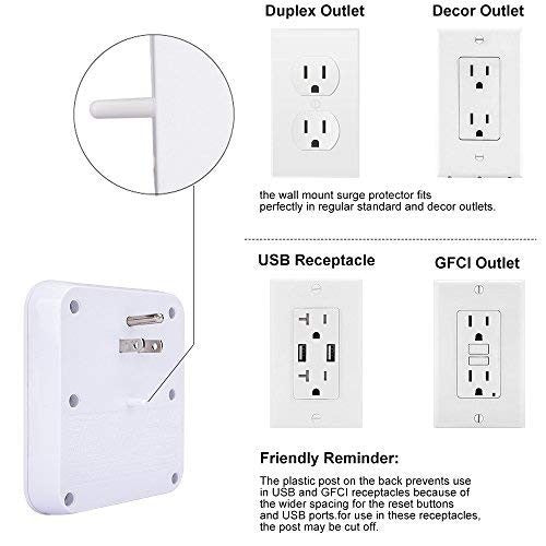 Smart Tap 2-Pack, 4-Outlet Smart Plug WiFi Outlet Wall Tap, Energy Monitoring