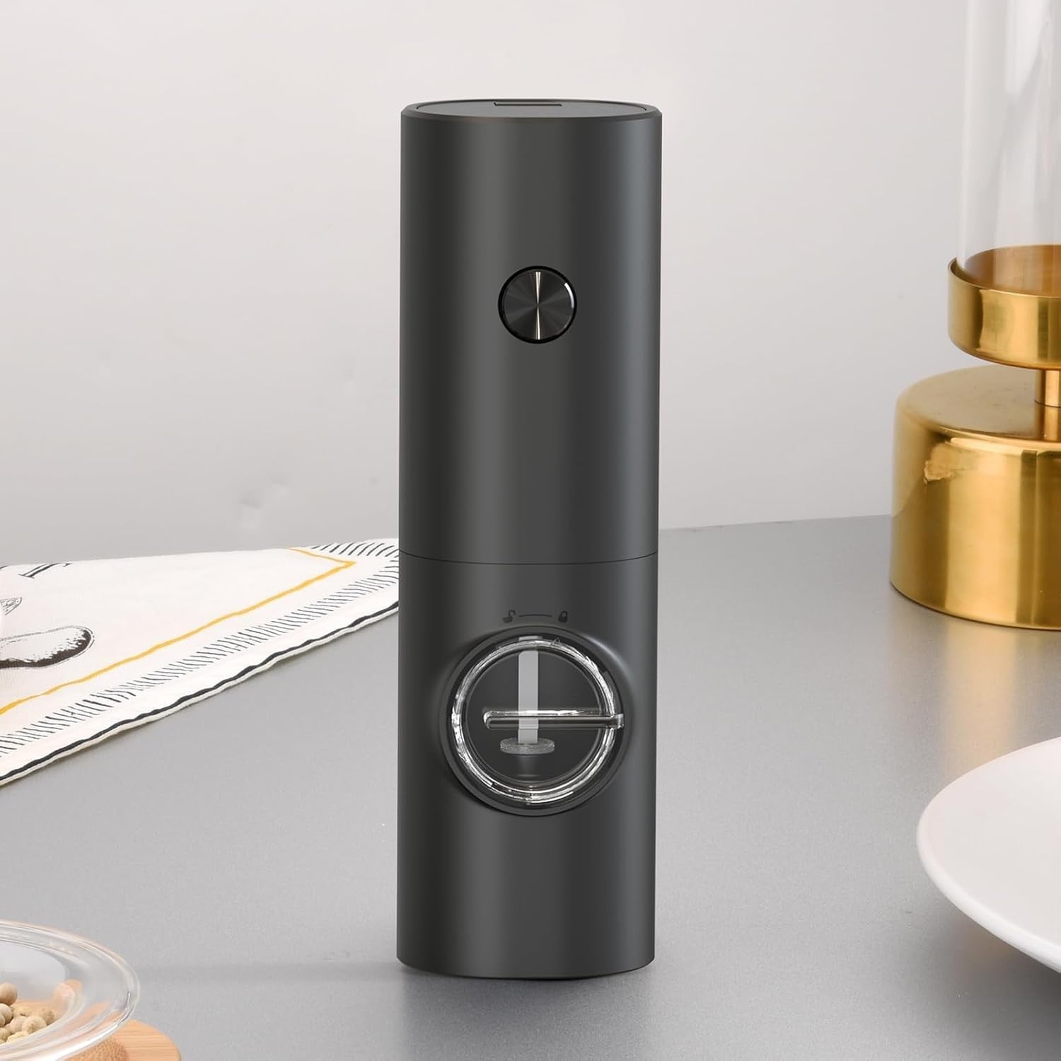 Electric Pepper and Salt Grinder, Spice Mill ,Battery Powered Adjustable 5 Level