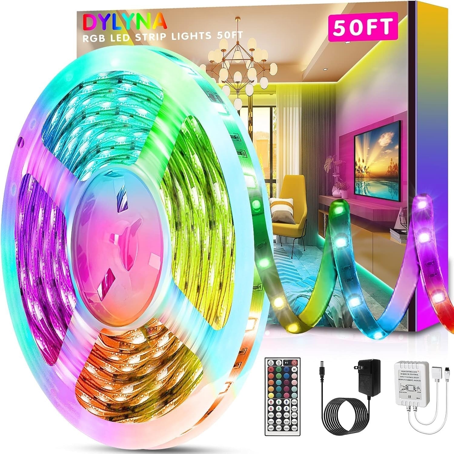 DYLYNA Christmas Lights, 50FT 100 LED Fairy Lights String Lights with 8 Modes