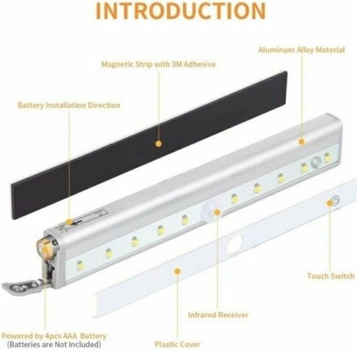 Remote Control Dimmable Cabinet Light, 10 LED Touch