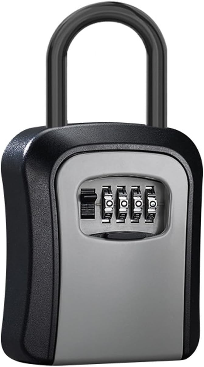 Portable Wall Mount Password Key Box, Resettable Code Safe Security Lock Box