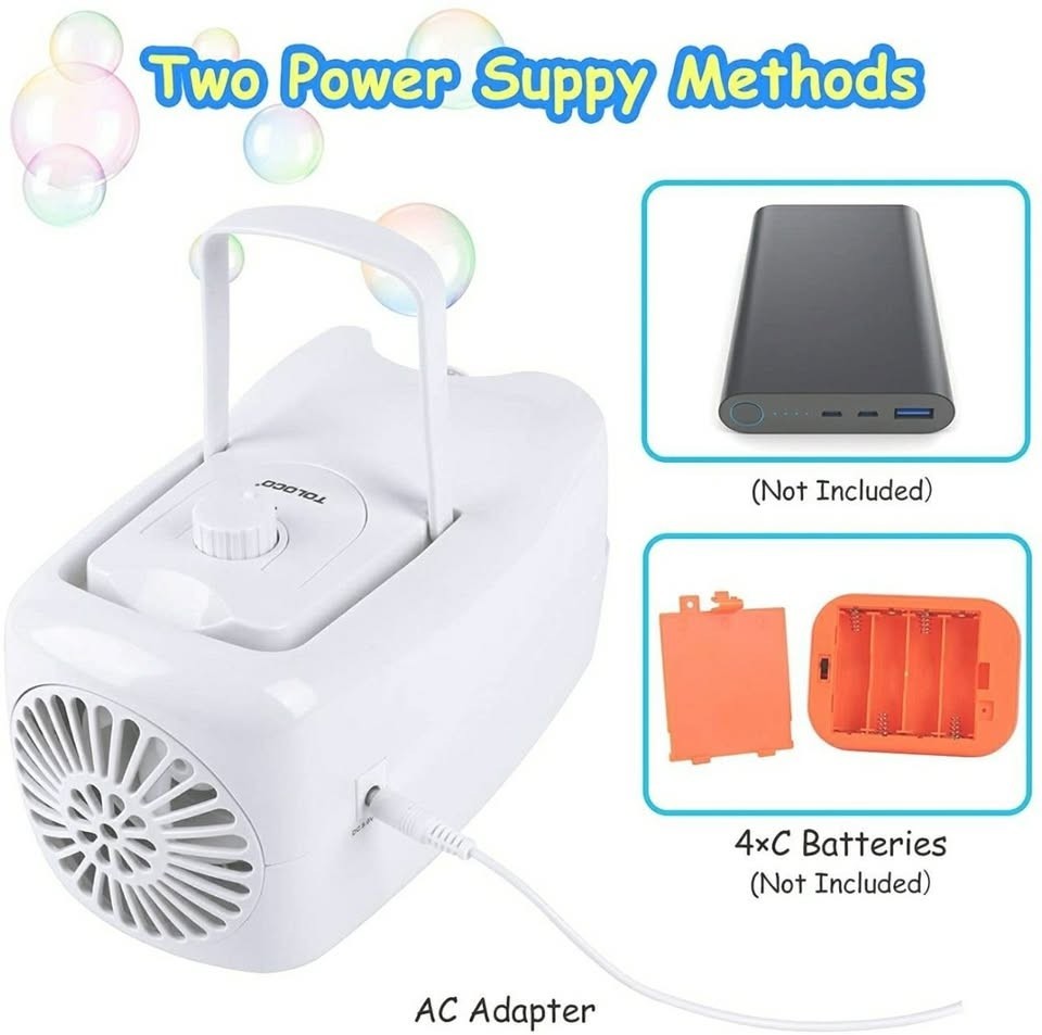 TOLOCO Bubble Machine,Automatic Bubble Blower Portable Bubble Maker for Kids