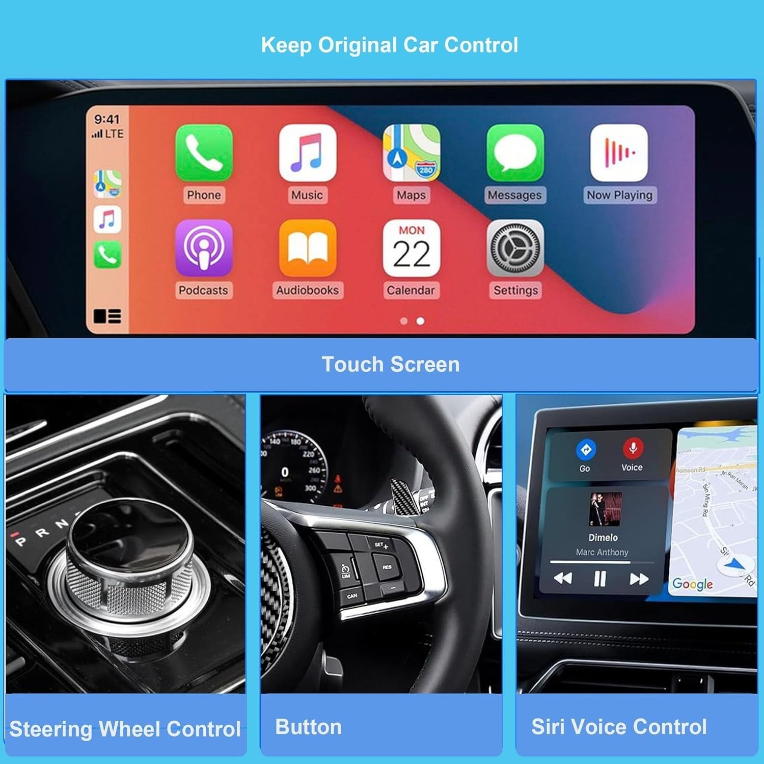 Android Auto Wireless Adapter, 2 in 1 Wireless CarPlay Adapter for iPhone NEW