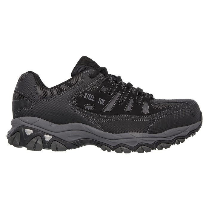 Skechers Shoes: Men's 77055 BKCC Black Charcoal Cankton Steel Toe Athlet Size 12