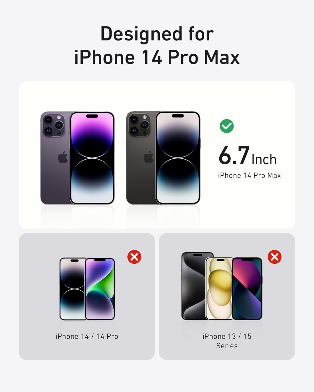 Anker 2-Pack Screen Protector for iPhone14 Pro Max, Bubble-Free Dust-Free iPho