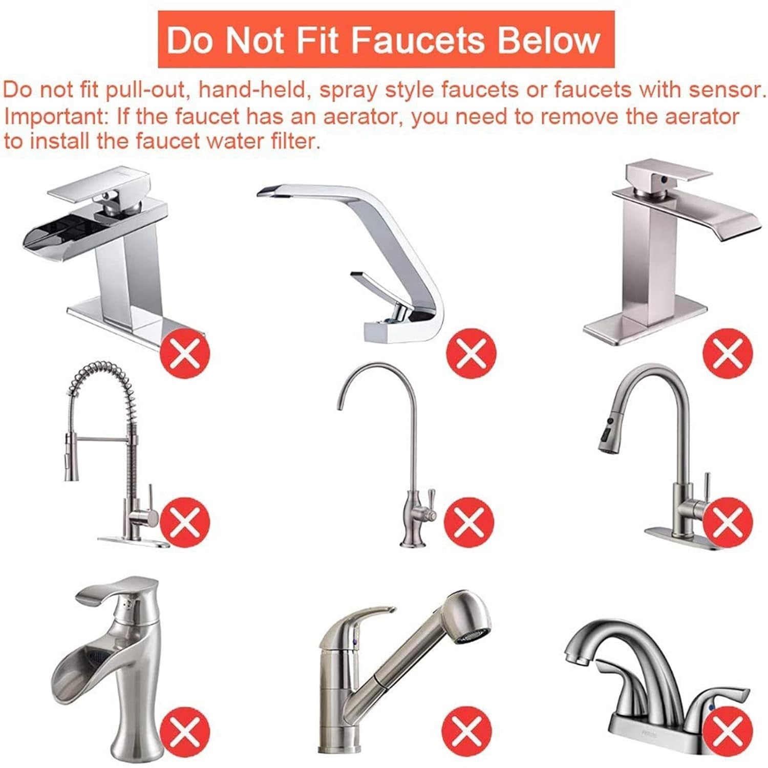 Faucet Water Filters SUS304 Stainless Steel Sink Water Filter