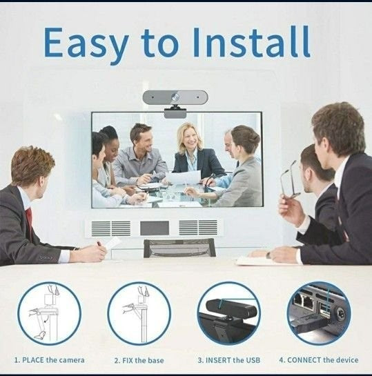 Walfront 1080P Webcam for PC Laptop Desktop, 360-Degree Rotation Streaming Web