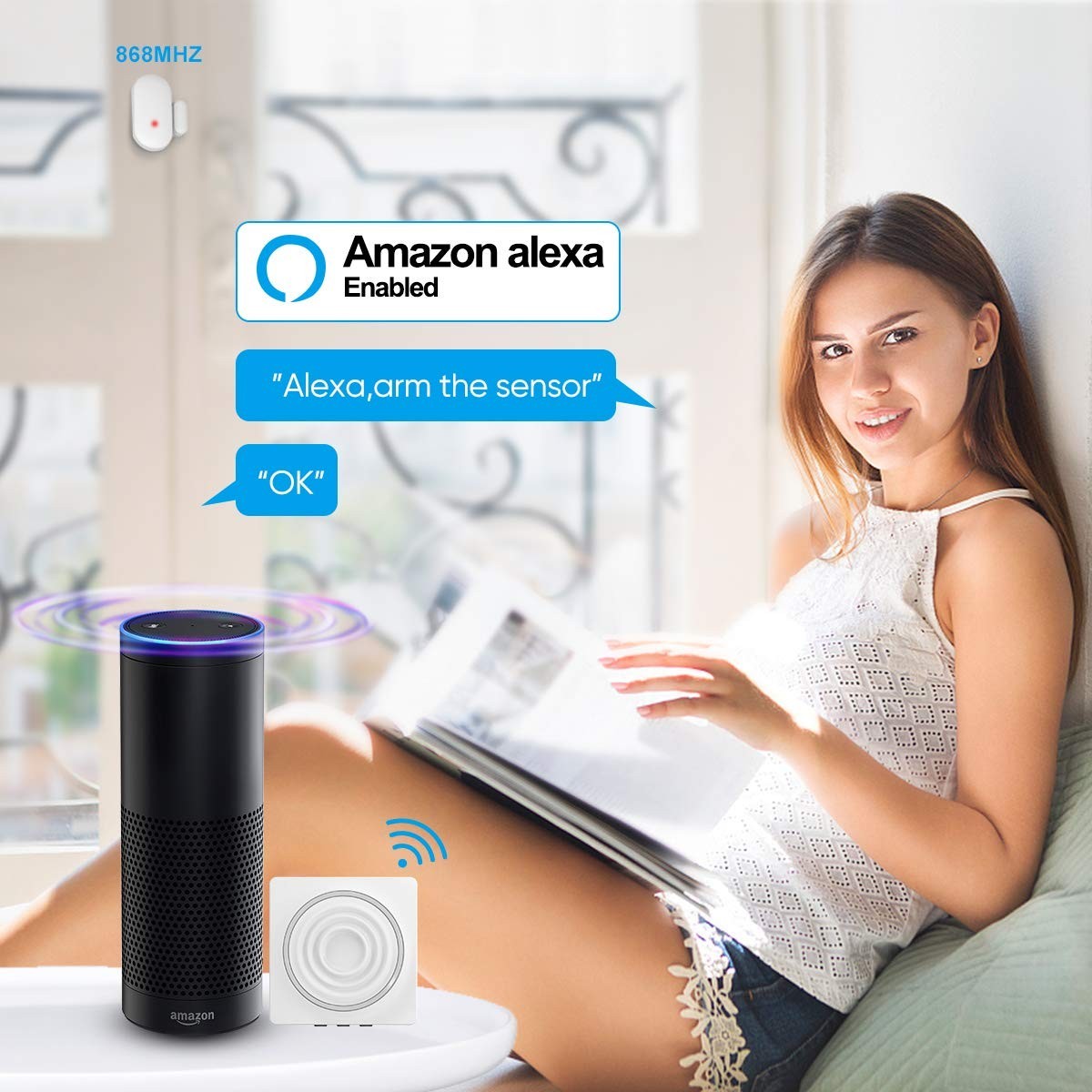 WiFi Security System Door Sensor Compatible Alexa Google Assistant