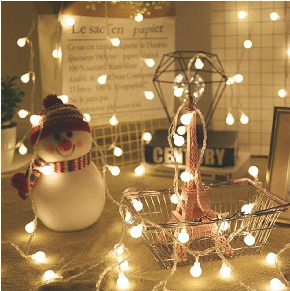49 Ft 100 LED Globe String Lights Decorative Lighting Strings Plug in Fairy Ligh