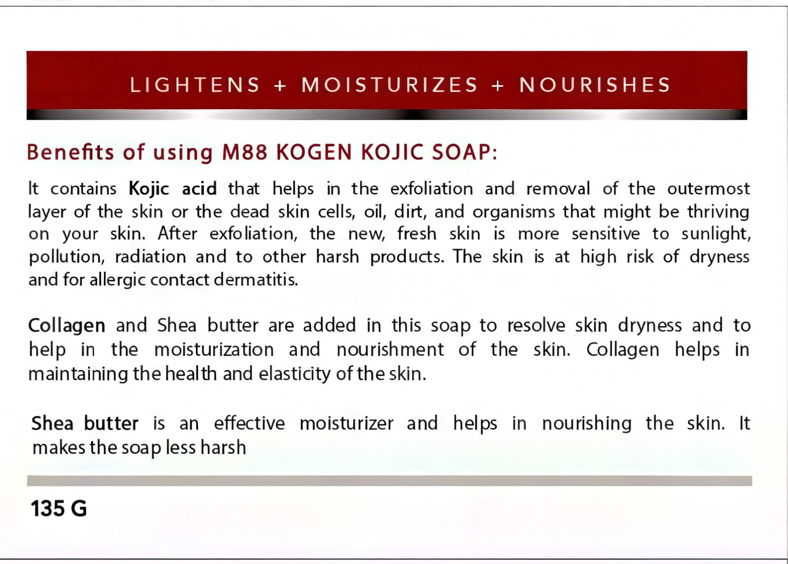 Maximum88 Kogen Kojic Soap 135 Grams