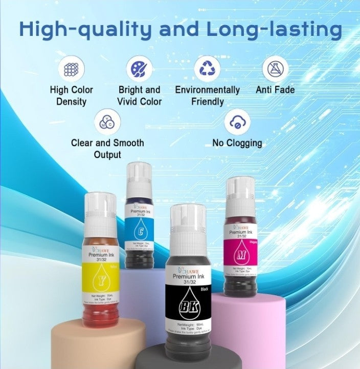 31 32XL Compatible Ink Refill Bottle Set Replacement for HP Smart Tank 5000 5101