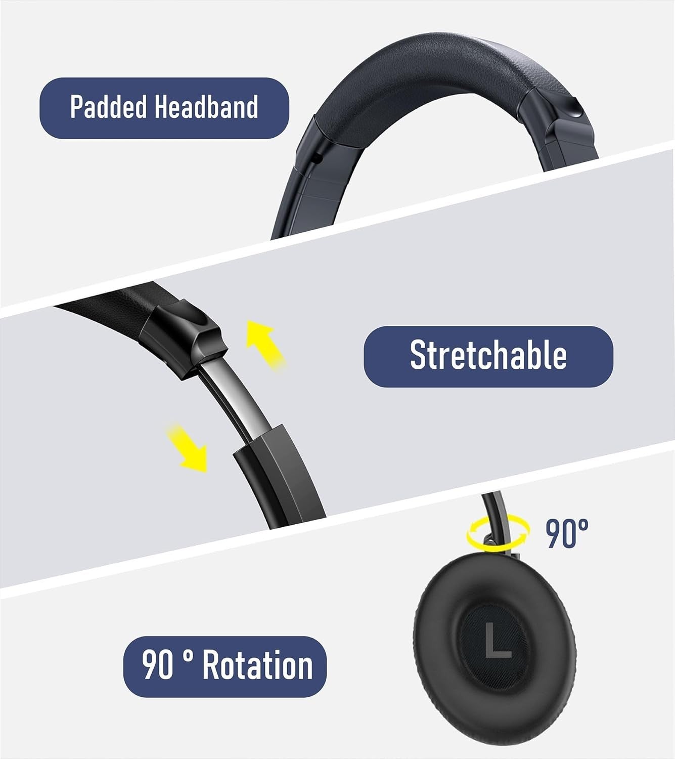 Bluetooth Headphones, Wireless headphones bluetooth, 70H Playtime Headphones
