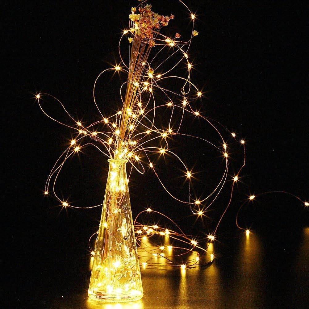 2 Pack 20 Feet 60 Led Fairy Lights Battery Operated with Remote Control Timer, 8