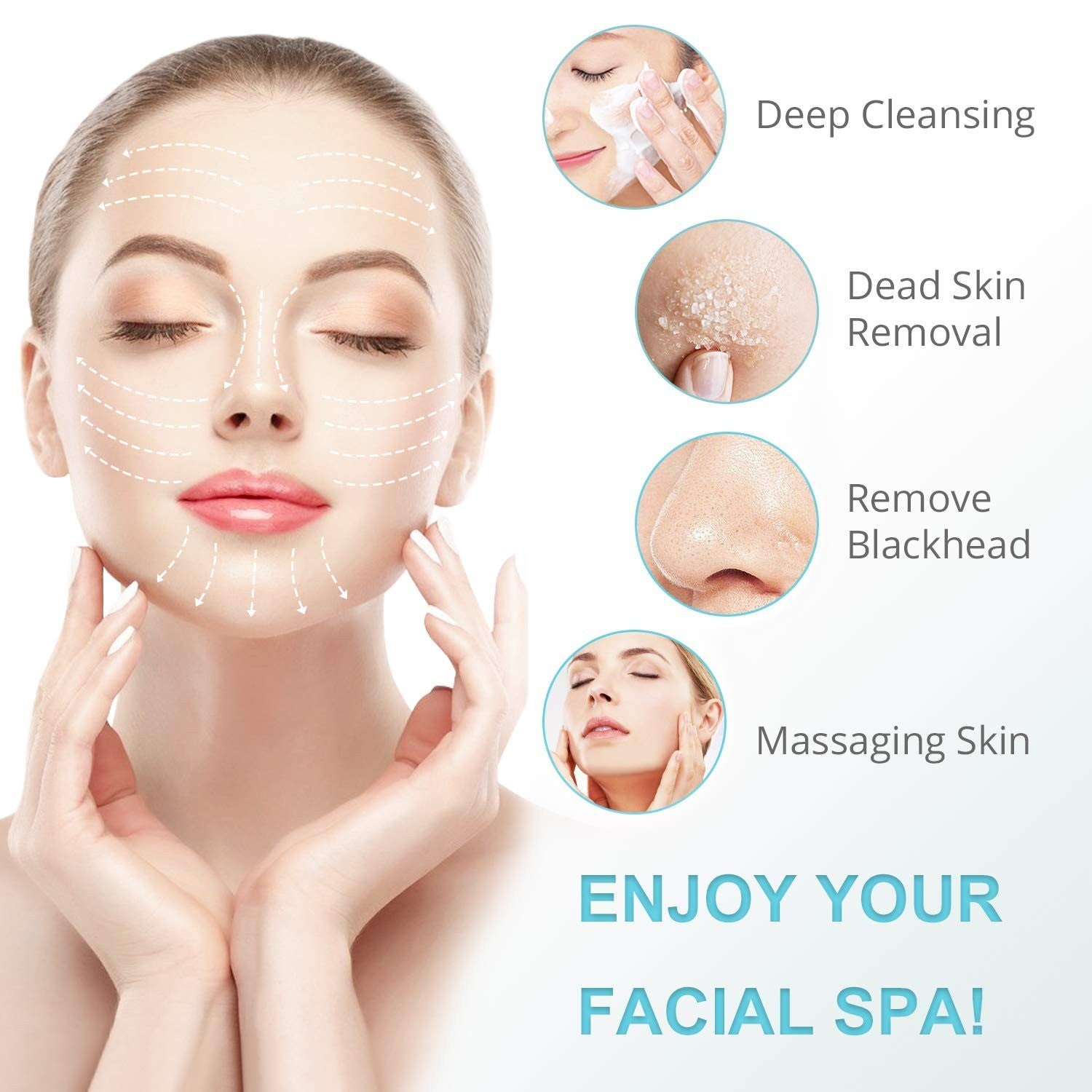 Electric Facial Cleansing Brush 7 IN 1 - Fabuday Face Skin Spin Brush