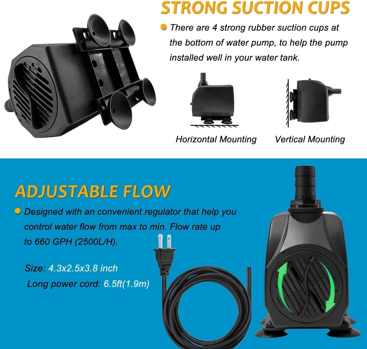Newpol 660GPH Submersible Pump, Ultra Quiet Water Pump (30W)