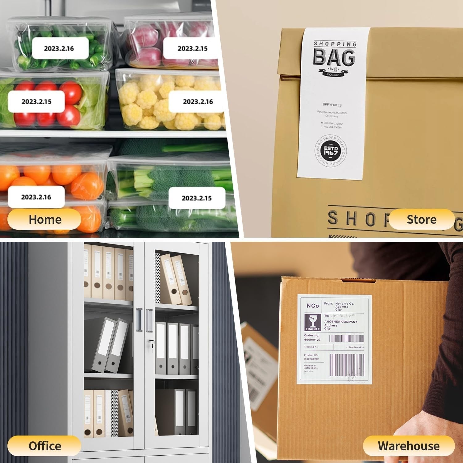 Bluetooth Thermal Shipping Label Printer, Wireless 4x6 Label Sticker Printer