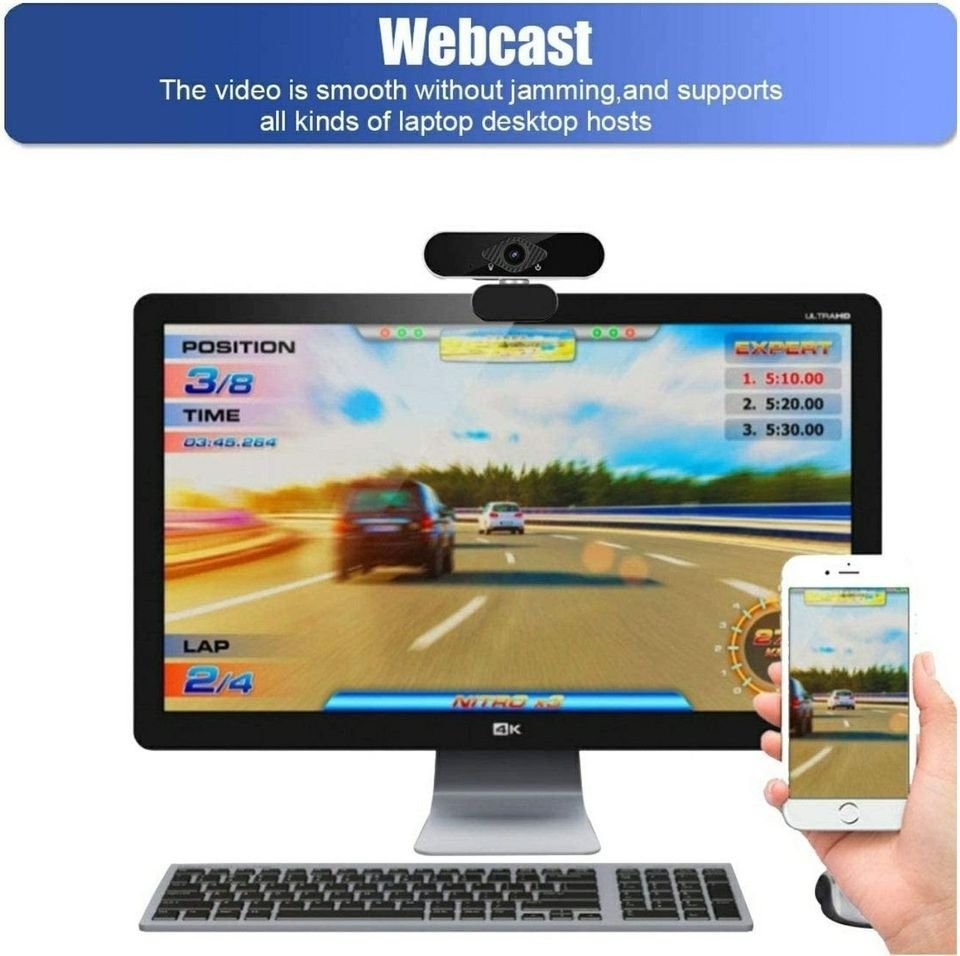 1080P Webcam with Microphone Full HD Computer Camera for PC Desktop
