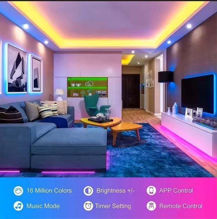 LED Strip Light RGB Multicolor 65FT with 44 Key Remote 5050 Color