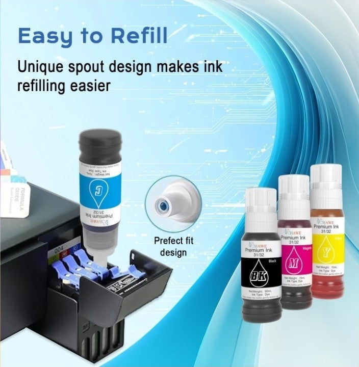 31 32XL Compatible Ink Refill Bottle Set Replacement for HP Smart Tank 5000 5101